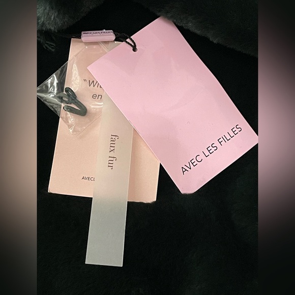 NWT Avec Les Filles Faux Fur Coat Shaw Collar Mid Length Emerald Green Sz Small - Picture 7 of 11